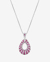 ZIRAVE Jewelry Simulation Pigeon Blood Red Sapphire Necklace