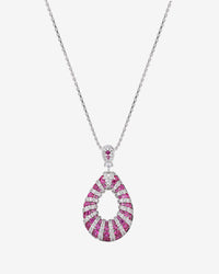 ZIRAVE Jewelry Simulation Pigeon Blood Red Sapphire Necklace