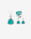 ZIRAVE Jewelry Triangle-Cut Faux Tourmaline 3-Piece Jewelry Set