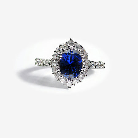 ZIRAVE Jewelry Oval-Cut Simulated Sapphire Ring