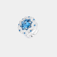 ZIRAVE jewelry simulation blue spinet  ring