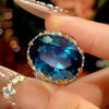 Zirave Jewelry Vintage Two Tone Gold Oval Simulated Gemstone Cocktail Ring