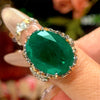Zirave Jewelry Vintage Two Tone Gold Oval Simulated Gemstone Cocktail Ring