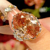Zirave Jewelry Vintage Two Tone Gold Oval Simulated Gemstone Cocktail Ring