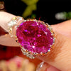 Zirave Jewelry Vintage Two Tone Gold Oval Simulated Gemstone Cocktail Ring