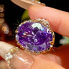 Zirave Jewelry Vintage Two Tone Gold Oval Simulated Gemstone Cocktail Ring