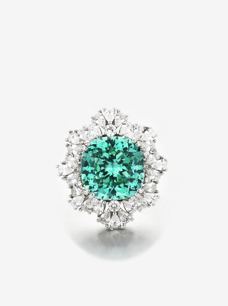 ZIRAVE Jewelry Faux Paraiba Green Fashion Pendant Ring