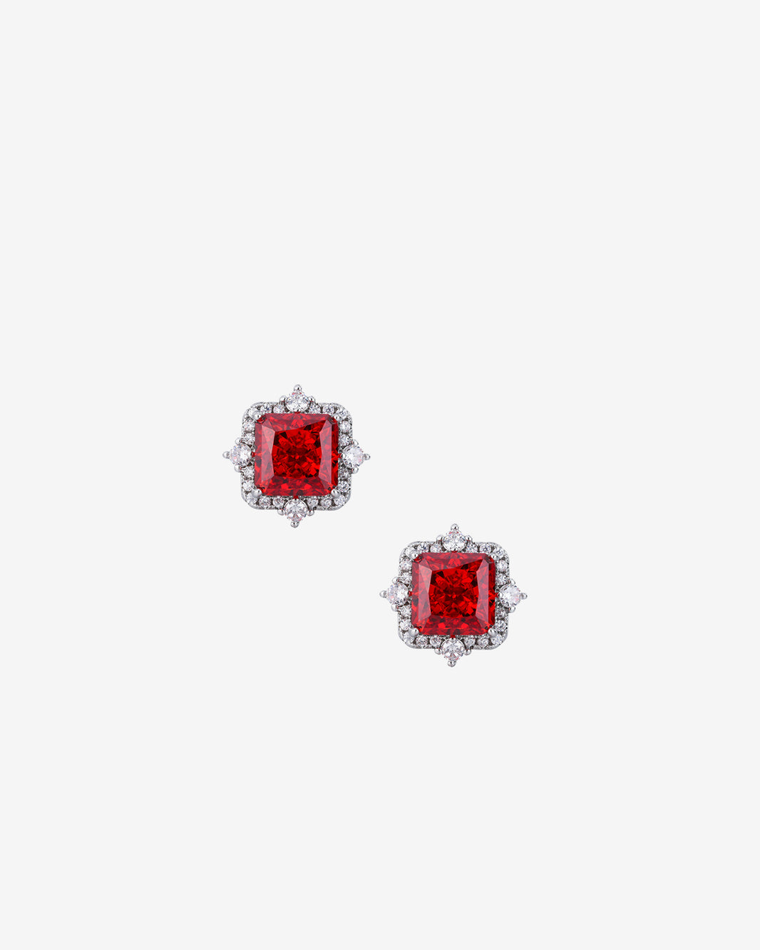 ZIRAVE Jewelry Luxury Ice-Cut Faux Pink SapphireEarrings