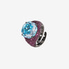 ZIRAVE Jewelry Dark Style Rose-Cut Faux Gem Pave Ring (Multi-Colors Available)