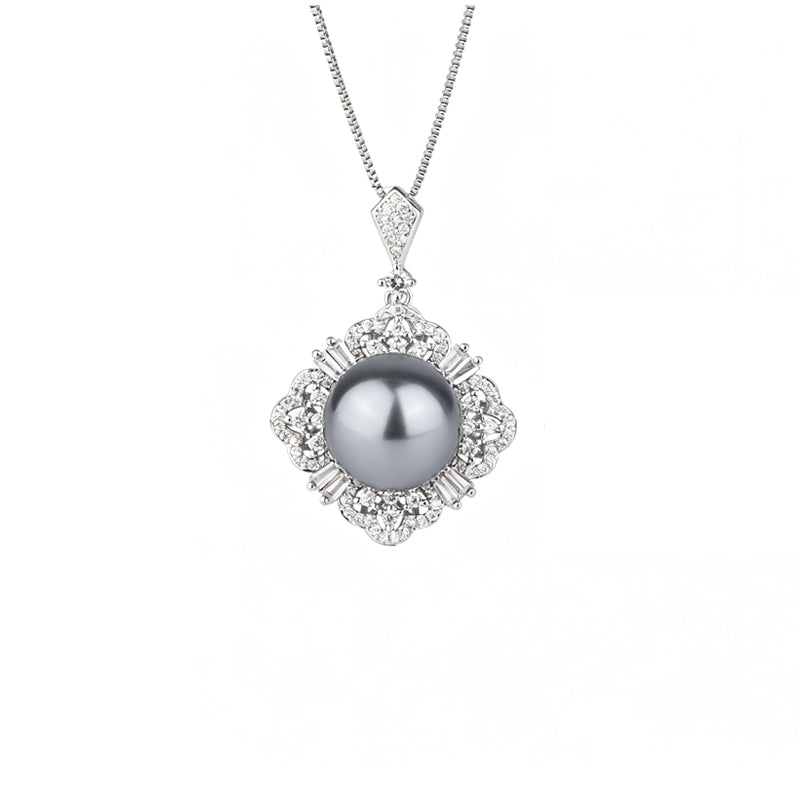 ZIRAVE Jewelry Grey Pearl Necklace