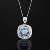 ZIRAVE Jewelry  Cushion-Cut Pink Diamond Double Halo Necklace