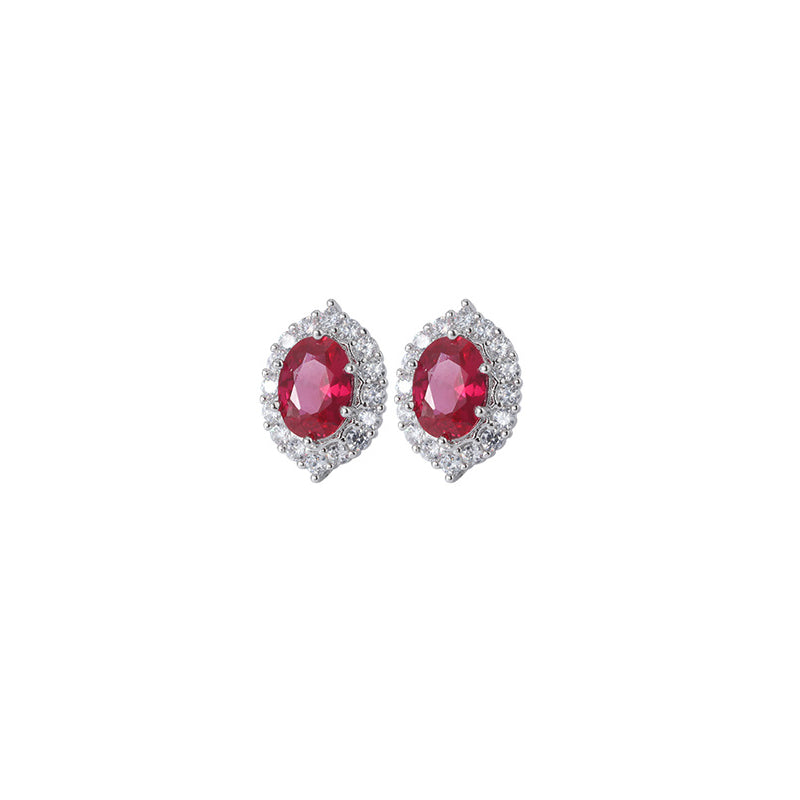 ZIRAVE Jewelry Imitation Ruby Vintage Earrings