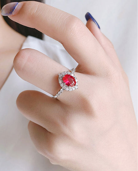 ZIRAVE Jewelry Imitation Ruby Vintage Ring