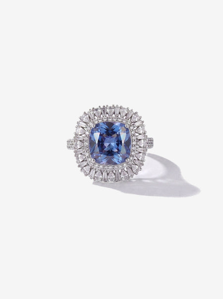 ZIRAVE Jewelry  Cushion-Cut Pink Diamond Double Halo Ring