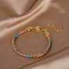 ZIRAVE Jewelry Tricolor Plated Twisted Snake Chain Bracelet
