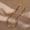 ZIRAVE Jewelry Tricolor Plated Twisted Snake Chain Necklace