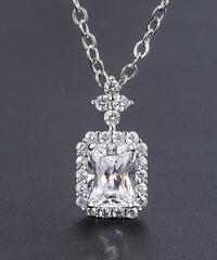 ZIRAVE Jewelry  Princess-Cut Simulated Diamond Minimalist Nicklace