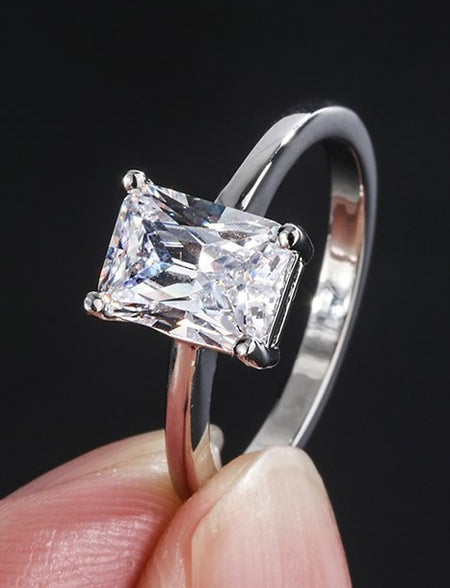 ZIRAVE Jewelry  Princess-Cut Simulated Diamond Minimalist Ring