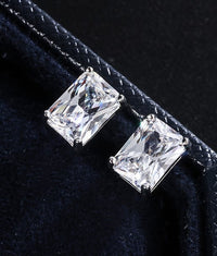 ZIRAVE Jewelry  Princess-Cut Simulated Diamond Minimalist Earrings