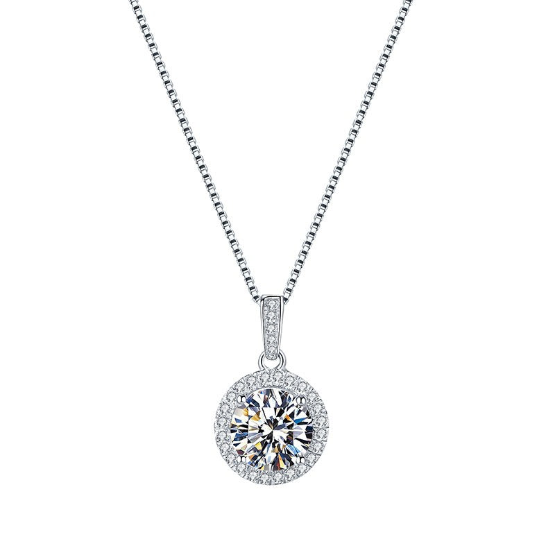 ZIRAVE  Jawelry Royal Halo Simulated Dianmond Necklace