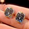 ZIRAVE Jewelry Vintage Pink Sugarloaf Two-Tone Gold Halo Earrings