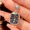ZIRAVE Jewelry Vintage Pink Sugarloaf Two-Tone Gold Halo Necklace