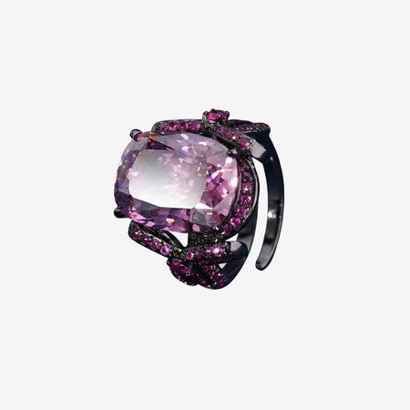 ZIRAVE Jewelry  Black Gold Vintage Multi-Color Gemstone Butterfly Accent Ring