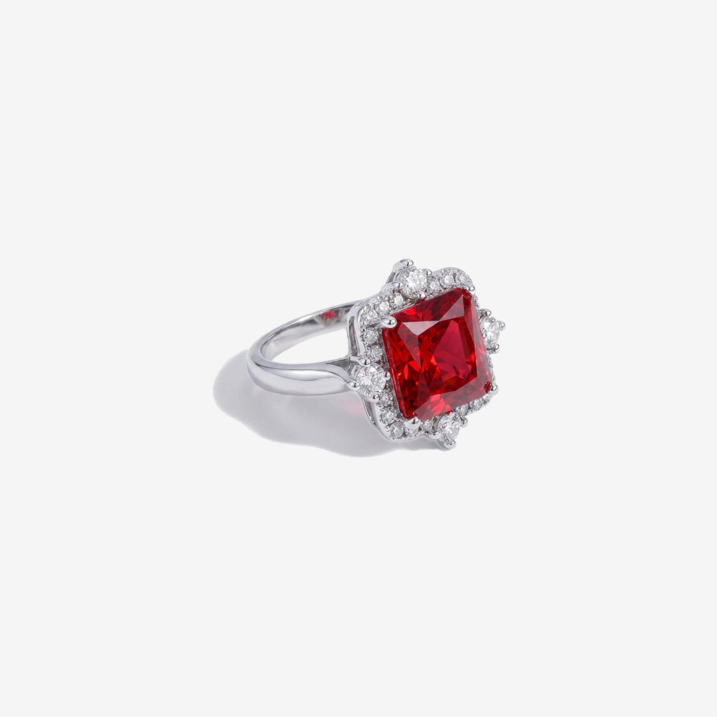 ZIRAVE Jewelry Luxury Ice-Cut Faux Pink Sapphire Ring