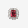 ZIRAVE Jewelry  3-Color Cushion-Cut Gemstone Double Halo Ring
