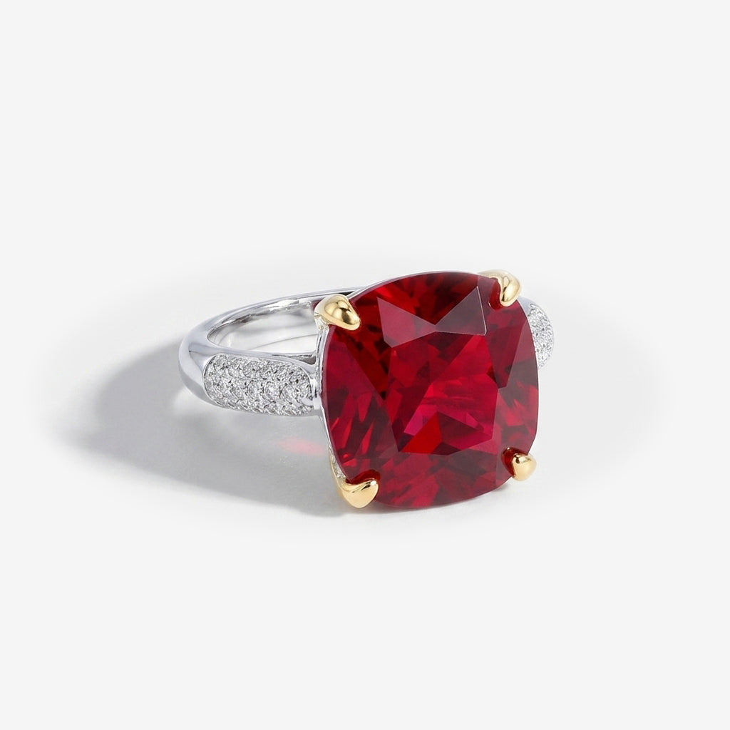 ZIRAVE Jewelry Vintage Simulated Gemstone Cushion-Cut Ring  (4 Colors)