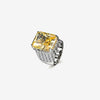 ZIRAVE Jewelry Vintage-Style Faux Green Diamond Wide Band Ring