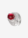ZIRAVE Jewelry Imitation Blue Spinel Cabochon Fluorescent Vintage Ring