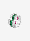 ZIRAVE Jewelry Vintage Ring with Imitation Blue Spinel and Ruby