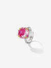 ZIRAVE Jewelry Two-Tone Gold Sugarloaf-Cut Firework Gemstone Adjustable Ring