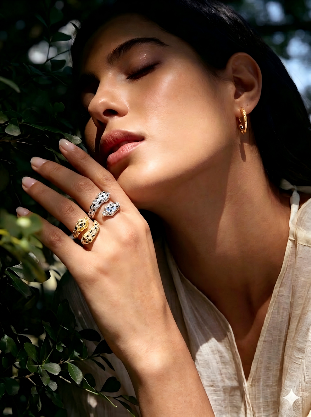 ZIRAVE Jewelry Simulation Gemstone Vintage Leopard Ring
