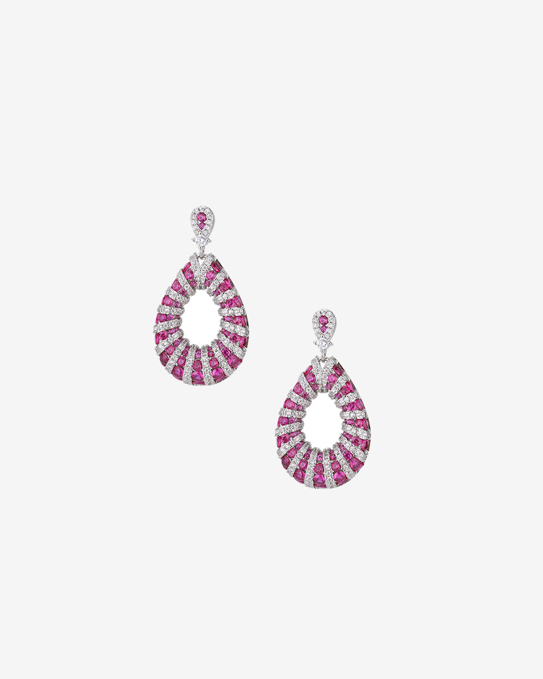 ZIRAVE Jewelry Simulation Pigeon Blood Red Sapphire  Earrings