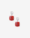 ZIRAVE Jewelry Cushion-Cut Faux Pink Diamond Earrings