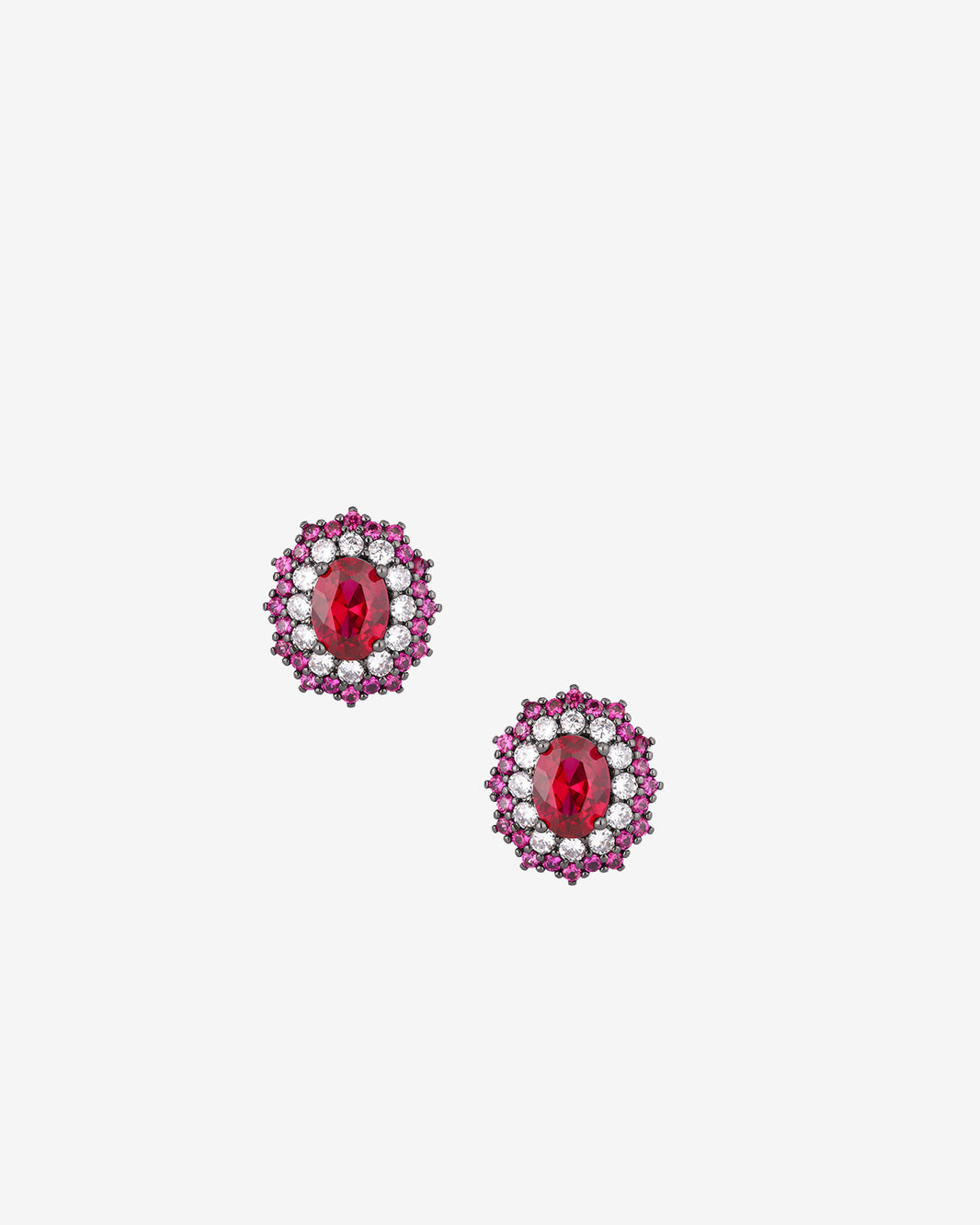 ZIRAVE Jewelry Imitation Para Green/Red Corundum Earrings