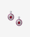 ZIRAVE Jewelry Vintage Simulated Emerald Multi-Halo Earrings
