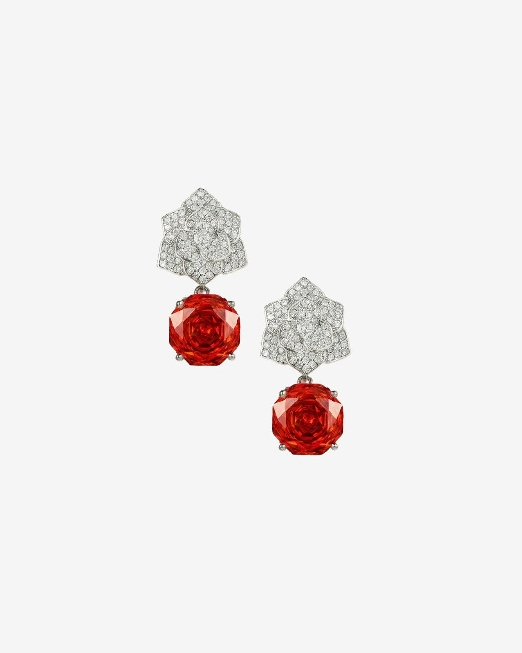 ZIRAVE Jewelry Camellia Pink Diamond Earrings