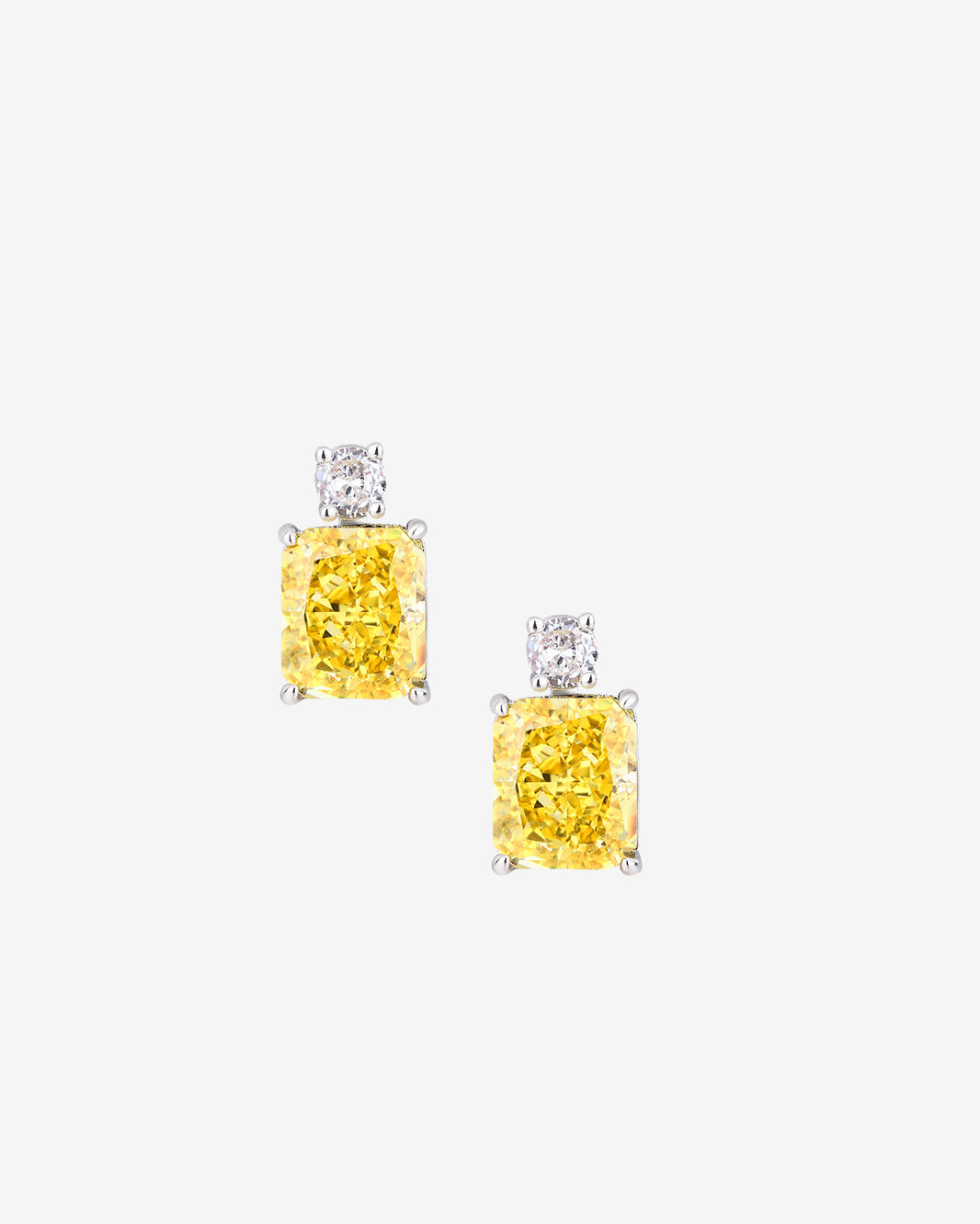 ZIRAVE Jewelry Radiant-Cut  Diamond Simulated Earrings