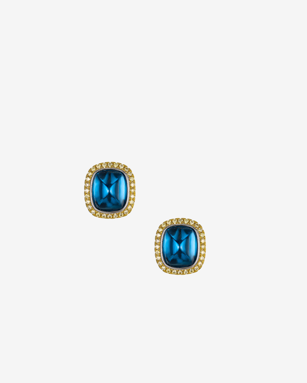 ZIRAVE Jewelry Imitation Blue Spinel Sugarloaf Vintage Earrings