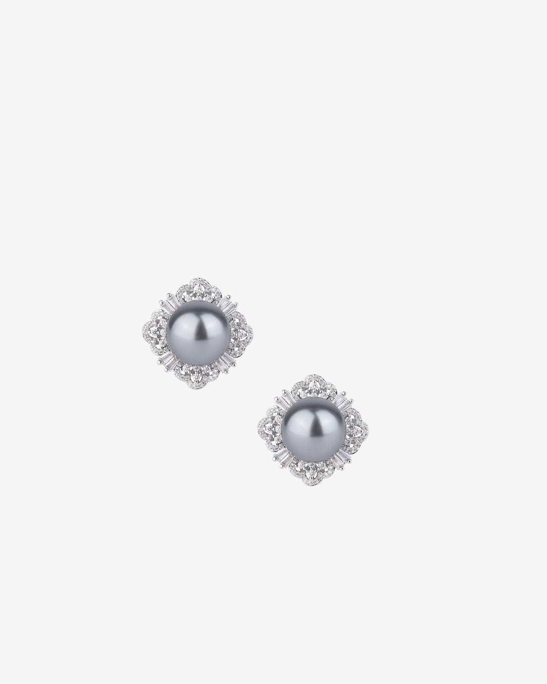 ZIRAVE Jewelry Grey Pearl  Earrings
