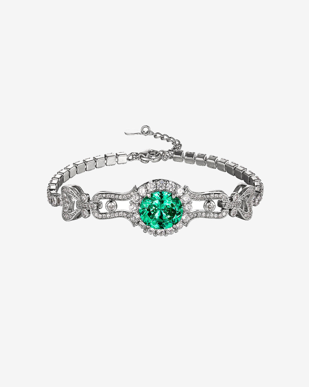 ZIRAVE Jewelry Vintage Royal Oval Gemstone Halo Bracelet