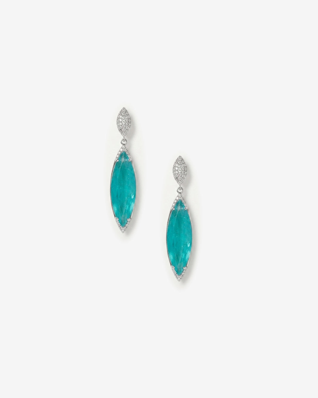 ZIRAVE Jewelry  Marquise-Cut Simulated Paraiba Gemstone Earrings