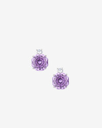 ZIRAVE Jewelry Rose-Cut Faux Purple Diamond Earrings