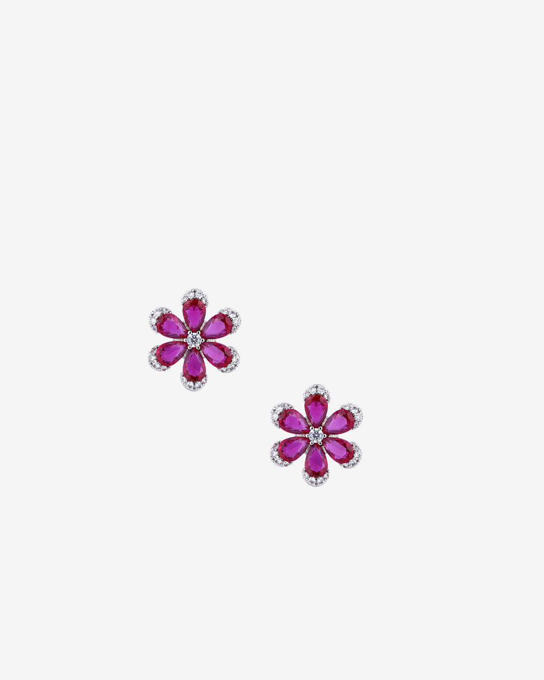 ZIRAVE Jewelry Imitation Ruby Eternal Flower High-end Luxury Gift Earrings