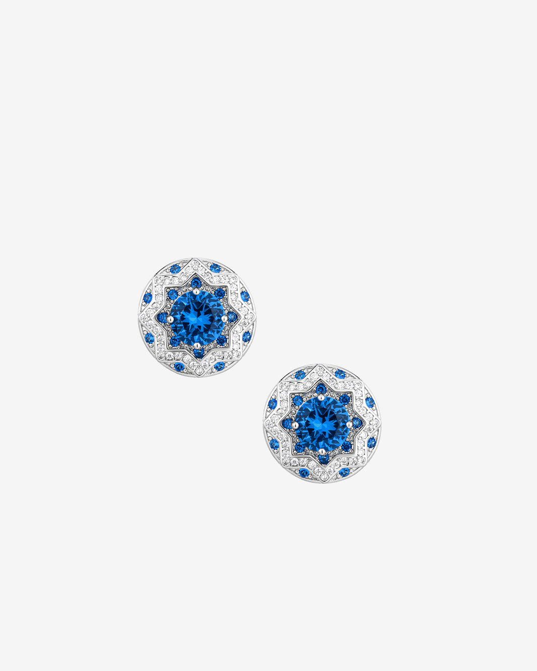 ZIRAVE jewelry simulation blue spinel/red corundum earrings