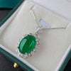ZIRAVE Imitation Green Agate Plain Jade Necklace