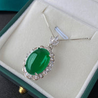 ZIRAVE Imitation Green Agate Plain Jade Necklace